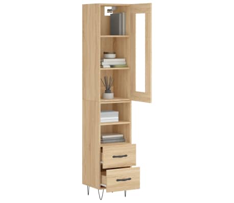 vidaXL Highboard Sonoma Oak 34.5x34x180 cm Engineered Wood