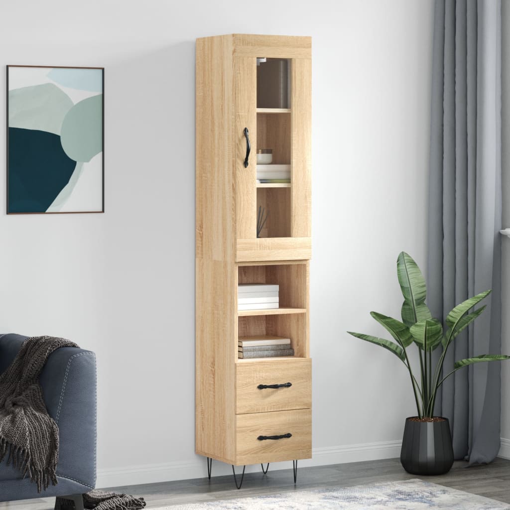 Highboard Sonoma-Eiche 34,5x34x180 cm Holzwerkstoff