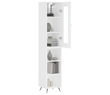 vidaXL k&otilde;rge kapp, valge , 34,5x34x180 cm, tehispuit