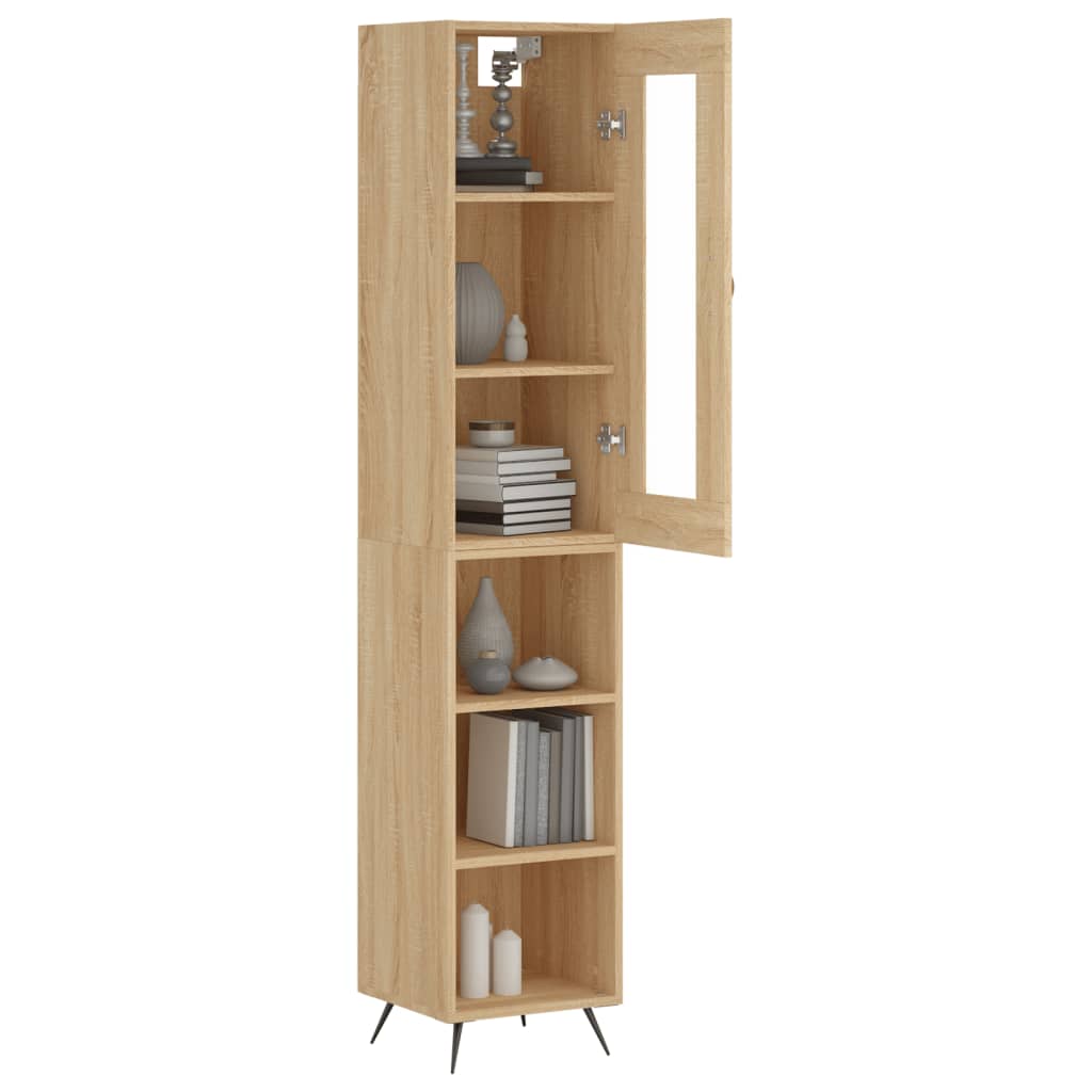 vidaXL Highboard Sonoma-Eiche 34,5x34x180 cm Holzwerkstoff