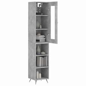 vidaXL Ντουλάπι Γκρι Σκυροδέματος 34,5x34x180 εκ. Επεξεργασμένο Ξύλο