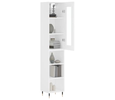 vidaXL Komoda, baltos spalvos, 34,5x34x180cm, apdirbta mediena