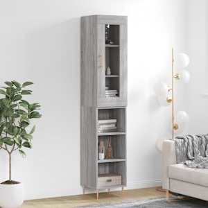 Skříň highboard šedá sonoma 34,5 x 34 x 180 cm kompozitní dřevo - obrázek 1