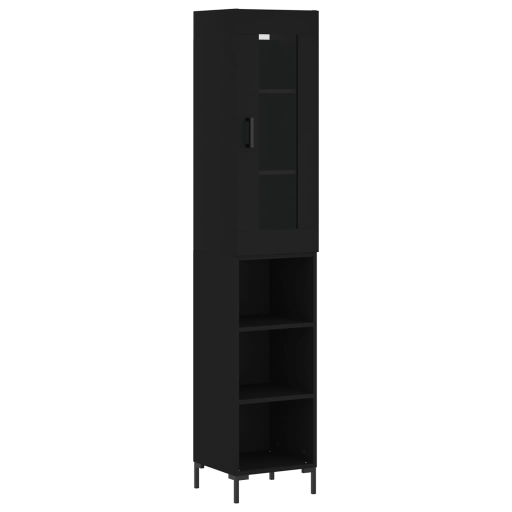 vidaXL Skříň highboard černá 34,5 x 34 x 180 cm kompozitní dřevo