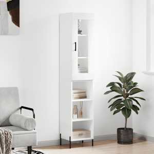 Skříň highboard bílá 34,5 x 34 x 180 cm kompozitní dřevo - obrázek 1