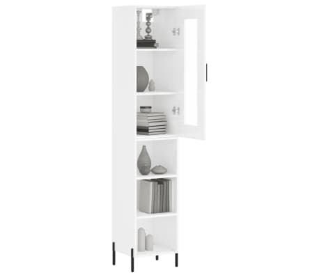 vidaXL Dulap &icirc;nalt, alb extralucios, 34,5x34x180 cm, lemn prelucrat