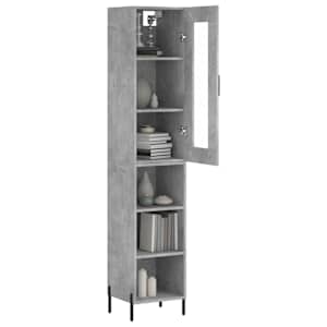 Skříň highboard betonově šedá 34,5x34x180 cm kompozitní dřevo - obrázek 3