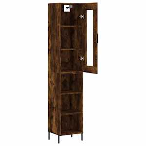 Skříň highboard kouřový dub 34,5 x 34 x 180 cm kompozitní dřevo - obrázek 4