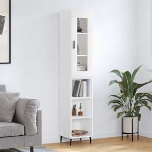 Skříň highboard bílá 34,5 x 34 x 180 cm kompozitní dřevo - obrázek 1