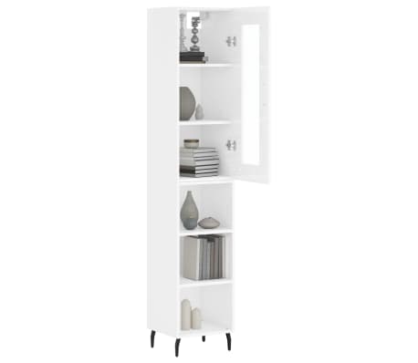 vidaXL Dulap &icirc;nalt, alb extralucios, 34,5x34x180 cm, lemn prelucrat