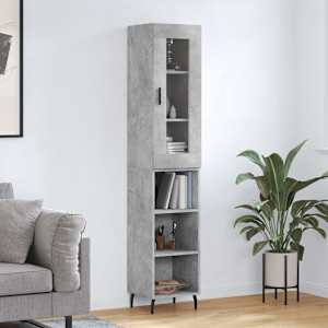 Skříň highboard betonově šedá 34,5x34x180 cm kompozitní dřevo - obrázek 1