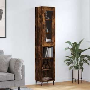 Skříň highboard kouřový dub 34,5 x 34 x 180 cm kompozitní dřevo - obrázek 1