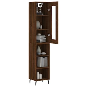 vidaXL Ντουλάπι Καφέ Δρυς 34,5 x 34 x 180 εκ. από Επεξεργασμένο Ξύλο