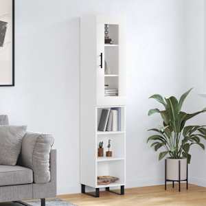 Skříň highboard bílá 34,5 x 34 x 180 cm kompozitní dřevo - obrázek 1