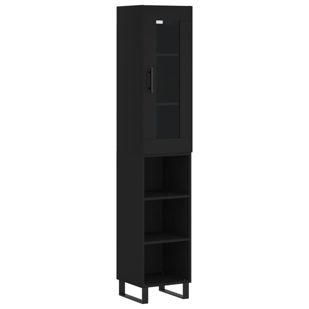 vidaXL Skříň highboard černá 34,5 x 34 x 180 cm kompozitní dřevo