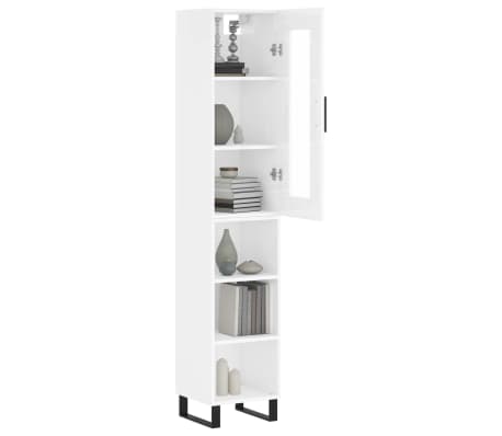 vidaXL Dulap &icirc;nalt, alb extralucios, 34,5x34x180 cm, lemn prelucrat