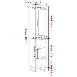Skříň highboard dub sonoma 34,5 x 34 x 180 cm kompozitní dřevo - obrázek 13