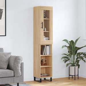 Skříň highboard dub sonoma 34,5 x 34 x 180 cm kompozitní dřevo - obrázek 1
