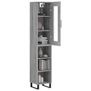 Skříň highboard šedá sonoma 34,5 x 34 x 180 cm kompozitní dřevo - obrázek 3