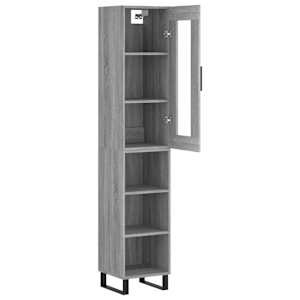 Skříň highboard šedá sonoma 34,5 x 34 x 180 cm kompozitní dřevo - obrázek 4