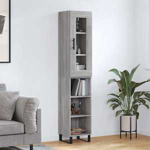 Skříň highboard šedá sonoma 34,5 x 34 x 180 cm kompozitní dřevo - obrázek 1