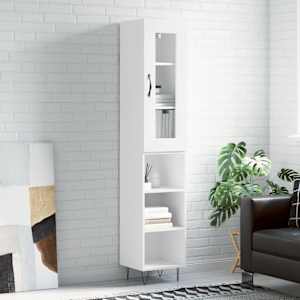 Skříň highboard bílá 34,5 x 34 x 180 cm kompozitní dřevo - obrázek 1