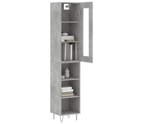 vidaXL Ντουλάπι Γκρι Σκυροδέματος 34,5x34x180 εκ. Επεξεργασμένο Ξύλο