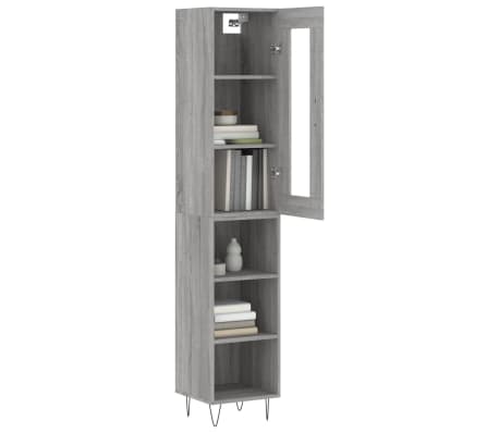 vidaXL Highboard Grau Sonoma 34,5x34x180 cm Holzwerkstoff