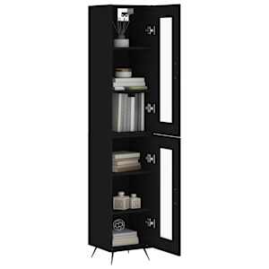 Skříň highboard černá 34,5 x 34 x 180 cm kompozitní dřevo - obrázek 3