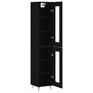 Skříň highboard černá 34,5 x 34 x 180 cm kompozitní dřevo - obrázek 4