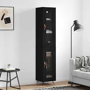 Skříň highboard černá 34,5 x 34 x 180 cm kompozitní dřevo