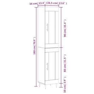 Skříň highboard dub sonoma 34,5 x 34 x 180 cm kompozitní dřevo - obrázek 13
