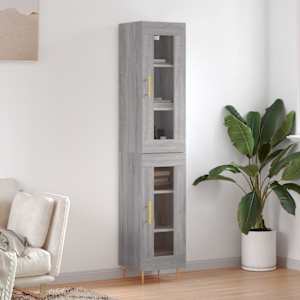 Skříň highboard šedá sonoma 34,5 x 34 x 180 cm kompozitní dřevo - obrázek 1