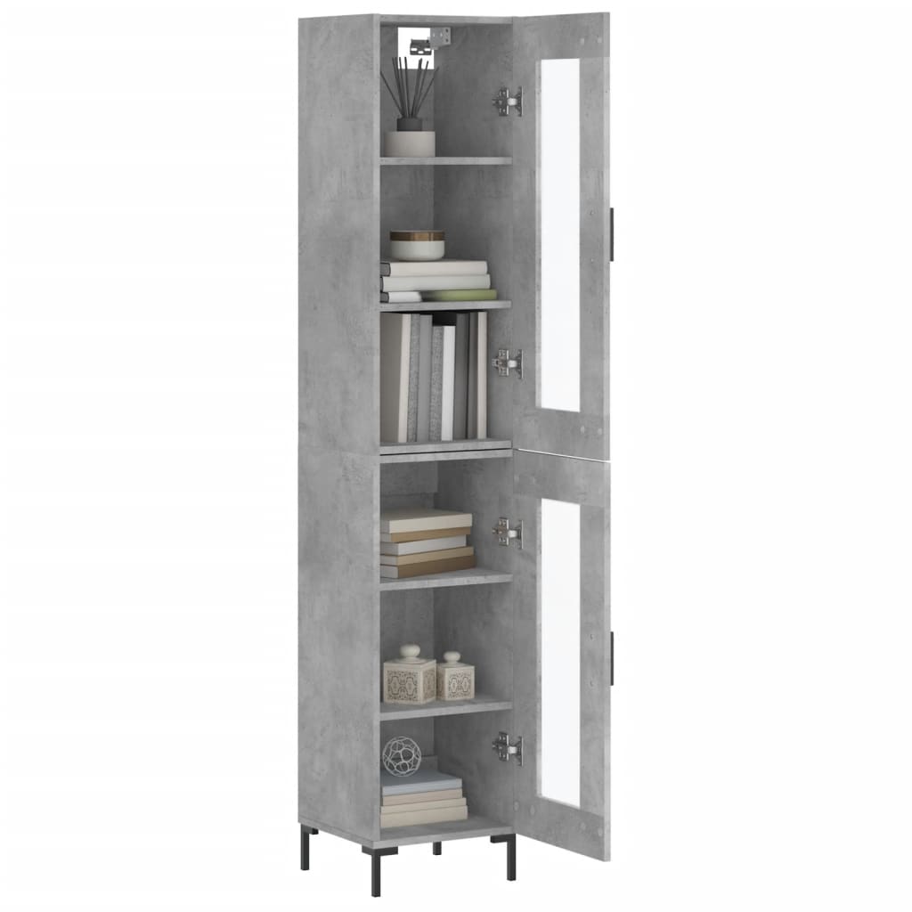 vidaXL Hoge kast 34,5x34x180 cm bewerkt hout betongrijs afbeelding