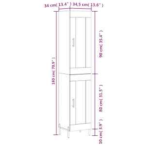 Skříň highboard bílá 34,5 x 34 x 180 cm kompozitní dřevo - obrázek 13