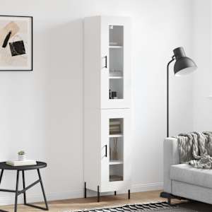 Skříň highboard bílá 34,5 x 34 x 180 cm kompozitní dřevo - obrázek 1
