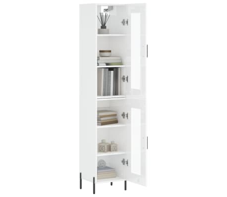 vidaXL Wysoka szafka, biała z wysokim połyskiem, 34,5x34x180 cm