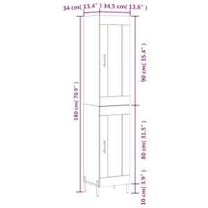 Skříň highboard dub sonoma 34,5 x 34 x 180 cm kompozitní dřevo - obrázek 13