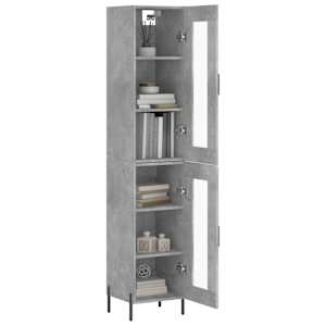 Skříň highboard betonově šedá 34,5x34x180 cm kompozitní dřevo - obrázek 3