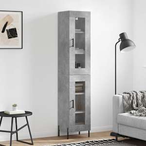 Skříň highboard betonově šedá 34,5x34x180 cm kompozitní dřevo - obrázek 1