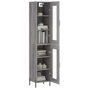 Skříň highboard šedá sonoma 34,5 x 34 x 180 cm kompozitní dřevo - obrázek 3