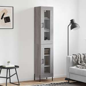 Skříň highboard šedá sonoma 34,5 x 34 x 180 cm kompozitní dřevo - obrázek 1