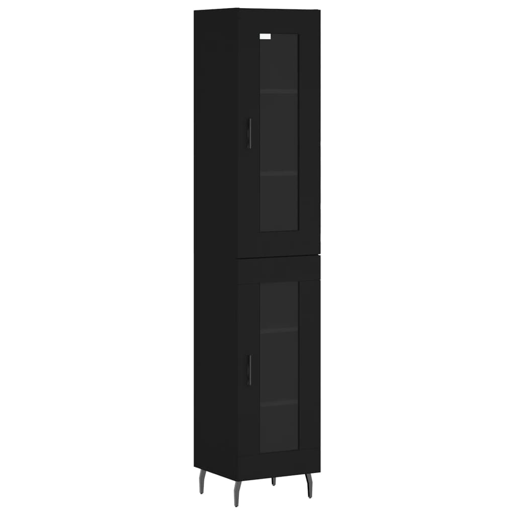 vidaXL Skříň highboard černá 34,5 x 34 x 180 cm kompozitní dřevo