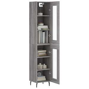 Skříň highboard šedá sonoma 34,5 x 34 x 180 cm kompozitní dřevo - obrázek 3