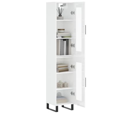 vidaXL Dulap &icirc;nalt, alb extralucios, 34,5x34x180 cm, lemn prelucrat