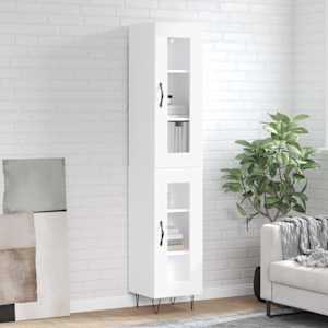 Skříň highboard bílá 34,5 x 34 x 180 cm kompozitní dřevo - obrázek 1
