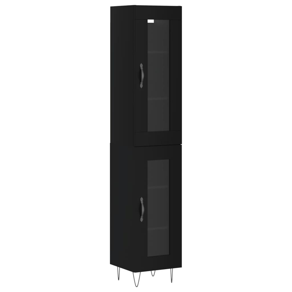 vidaXL Skříň highboard černá 34,5 x 34 x 180 cm kompozitní dřevo