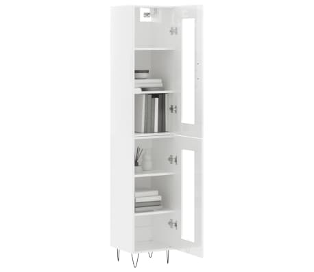vidaXL Highboard High Gloss White 34.5x34x180 cm Engineered Wood
