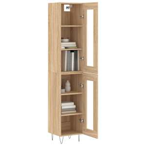 vidaXL Μπουφές Sonoma δρυς 34,5 x 34 x 180 εκ. από Επεξεργασμένο Ξύλο