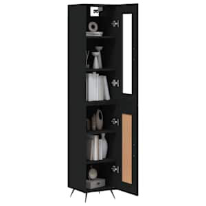Skříň highboard černá 34,5 x 34 x 180 cm kompozitní dřevo - obrázek 3